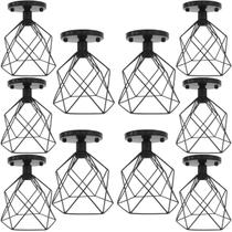 10 Lustres Teto Plafon Industrial Aramado Cálice Retrô Luminária Sobrepor Vintage Agp Ilumini