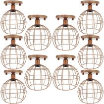 10 Lustres Teto Plafon Industrial Aramado Globo Retrô Luminária Vintage Cobre Rose Gold Agp Ilumini