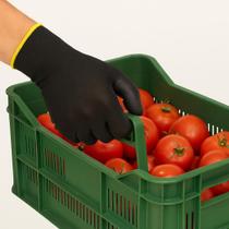 10 Luvas PU Preta Multitato Tato Fino Segura tátil Proteção