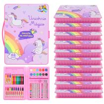 10 Maleta Arte Colorir Unicórnio Mágico Estojo 68pçs para Lembrança de Aniversário 10 Maleta Arte Colorir Unicórnio Mágico Estojo 68pçs para Lembrança de Aniversário