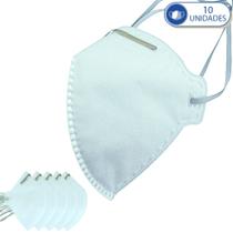 10 Máscaras Descartáveis KSN PFF2 Branca com Clip Nasal e Elástico de Cabeça