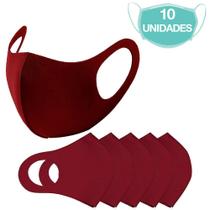 10 Máscaras Laváveis Reutilizável Bordô Cuidado Pessoal