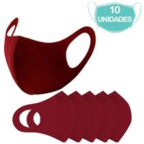 10 Máscaras Laváveis Reutilizável Bordô Cuidado Pessoal