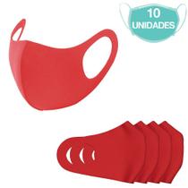 10 Máscaras Laváveis Reutilizável Vermelha Cuidado Pessoal