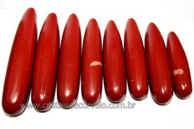 10 Massageadores Rolicos de Jaspe Vermelho - 8 a 12 cm - Atacado