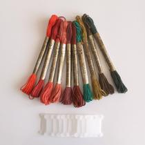 10 meadas para bordar - cores de outono - linha para bordado