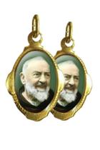10 Medalha Santo Padre Pio - 1x2 cm