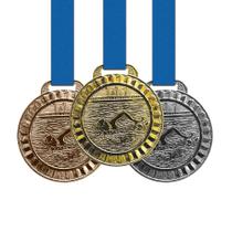 10 Medalhas Natação Metal 44mm Ouro Prata Bronze