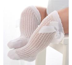 10 Meias Bebê 3/4 Batizado Com Laço Atacado Papilloo