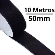 10 Metros de Fita Fecho De Contato Com Adesivo 50mm largura