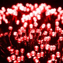 10 Metros De Led Pisca Cordão Com 100 Lampadas Formato Gota Fio Preto Cor LED Vermelho