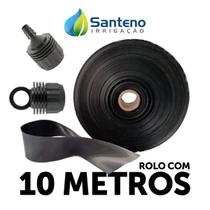 10 metros Mangueira Irrigação Micro Perfurada Santeno 1 + união inicial e final