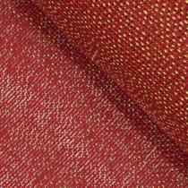 10 Metros Tela de Juta Sintética Jutex Vermelho com Lurex Ouro