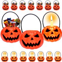 10 Mini Abóbora com Alça Dia das Bruxas Halloween Decoração e Doces 10 Mini Abóbora com Alça Dia das Bruxas Halloween Decoração e Doces