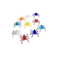 10 mini aranha plástica colorida brinquedo decoração festa halloween dia das bruxas enfeite - loja do abençoado