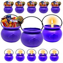 10 Mini Caldeirão Dia das Bruxas Roxo Doces Vela Halloween
