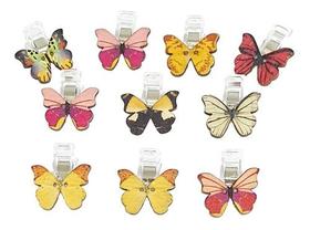 10 mini clips patchwork de borboleta