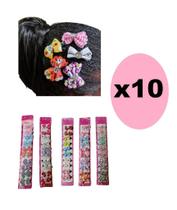 10 Mini Laços Infantil Estampas sortidas c/ Presilha