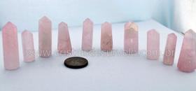 10 Mini Pontinha Quartzo Rosa Pedra Extra Natural 25 a 35mm Atacado