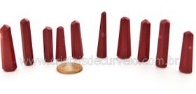 10 Mini Pontinhas de Jaspe Vermelho - Pedra Extra Lapidada - Tamanho 2,5 cm 10 Mini Pontinhas de Jaspe Vermelho - Pedra Extra Lapidada - Tamanho 2,5 cm