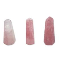 10 Mini Pontinhas de Quartzo Rosa Pedra Natural Extra 25 a 45mm Atacado