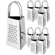 10 Mini Ralador 3 Faces Inox Alça Dupla Queijo Legumes Fruta