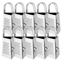 10 Mini Ralador 3 Faces Inox Alça Dupla Queijo Legumes Fruta 10 Mini Ralador 3 Faces Inox Alça Dupla Queijo Legumes Fruta