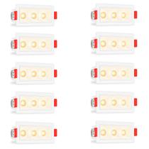 10 Mini Spot Downlight Triplo Embutir Pontual Led Sala Bet90