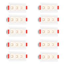 10 Mini Spot Led Triplo Downlight Embutir Corredor Bet91
