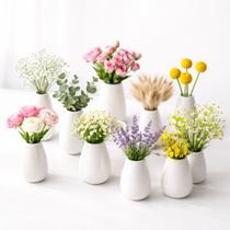 10 Mini Vasos De Cerâmica Branco Decorativo Para Mesa Sala Aparador Lavabo Arranjo Floral Delicado Moderno 10 Mini Vasos De Cerâmica Branco Decorativo Para Mesa Sala Aparador Lavabo Arranjo Floral Delicado Moderno