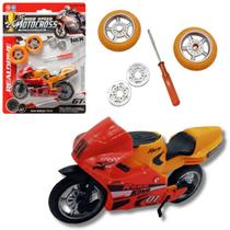 10 Miniatura Moto Motinha De Dedo Com Acessórios De Troca