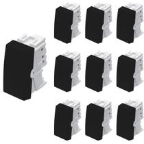 10 Módulo Interruptor Simples Fame Habitat Black 16A Preto