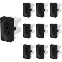 10 Módulo Tomada Fame Habitat Black 2P+T 10A Preto