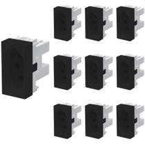 10 Módulo Tomada Fame Habitat Black 2P+T 20A Preto