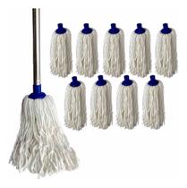 10 Mop Esfregao Limpeza Multiuso Com Cabo Aço Cromado 1,48mt
