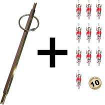 10 Núcleo Curto 5405c Para Válvula Pneu + 1 Tarracha 150MM