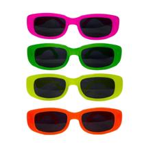 10 Óculos Com Lente Cores Neon Brilha No Escuro Luz Negra - Moda Solaris