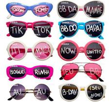 10 Oculos Feminino Infantil Pet Com Frase Texto Personalizad - Dinka