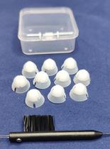 10 Olivas power Ventiladas EXTRA MACIA todos os tamanhos para todas as marcas de aparelhos. ACOMPANHA ESCOVINHA