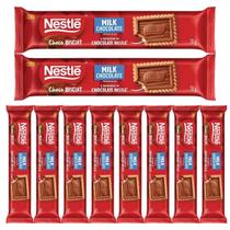 10 Pacotes Biscoito Nestlé Choco Biscuit Milk Chocolate 78g