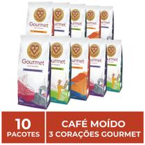 10 Pacotes de 250g, Café Moído, Três Corações Gourmet
