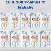 10 Pacotes de Toalhas Lenços Umedecidos Infantil Isababy 100 unidades