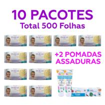 10 Pacotes Lenços Umedecidos Dorah Baby 50 Fls (Total 500 Fls) + 2 Pomadas 45g Turminha da Bagunça