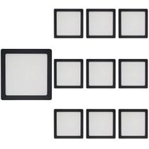 10 Painel de Led Blumenau Quadrado de Sobrepor 18W Bivolt Preto 6500K Luz Branca
