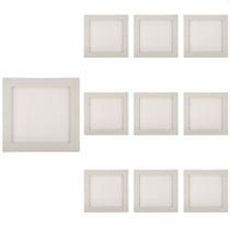 10 Painel de Led Blumenau Slim Quadrado de Embutir 18W Bivolt 6500K Luz Branca
