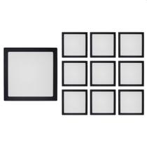 10 Painel de Led Blumenau Slim Quadrado de Embutir 24W Bivolt Preto 3000K Luz Amarela