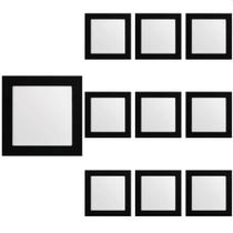 10 Painel de Led Save Energy Quadrado de Sobrepor 25W Bivolt Jet Black 3000K Luz Amarela