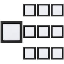 10 Painel de Led Stella Quadrado Deep de Embutir Recuado 17W Bivolt Preto 3000K Luz Amarela