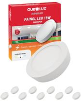 10 Painel Plafon LED Ourolux de Sobrepor 18W Bivolt Cor da Luz Branco Neutro 4000K Redondo 10 Painel Plafon LED Ourolux de Sobrepor 18W Bivolt Cor da Luz Branco Neutro 4000K Redondo