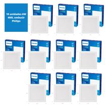 10 Painel Plafon Spot Embutir 6W Philips Quadrad 3000K DL252 10 Painel Plafon Spot Embutir 6W Philips Quadrad 3000K DL252
